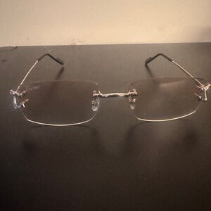 Cartier Silver Rimless Glasses